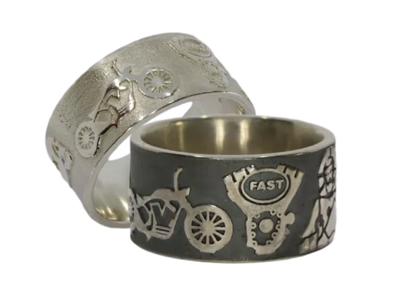 Bikerringpaar 925er Silber